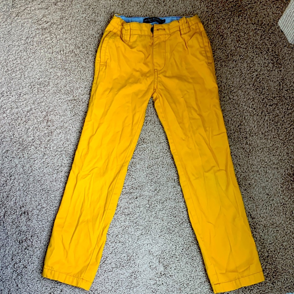 Mini Boden boy yellow chino pants size 7